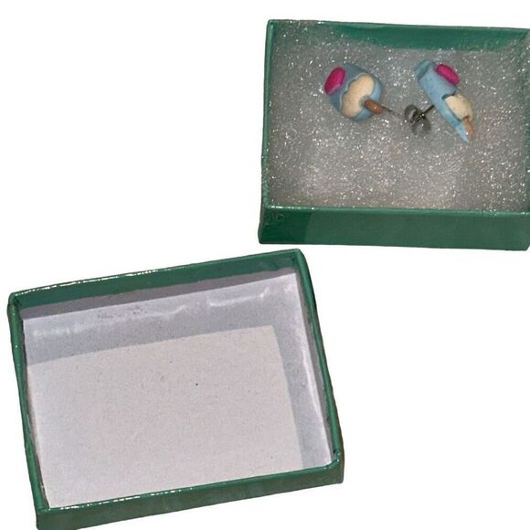 "NEW" Blue & Pink Popsicle Ice Cream Pierced Stud Earrings - Picture 3 of 6